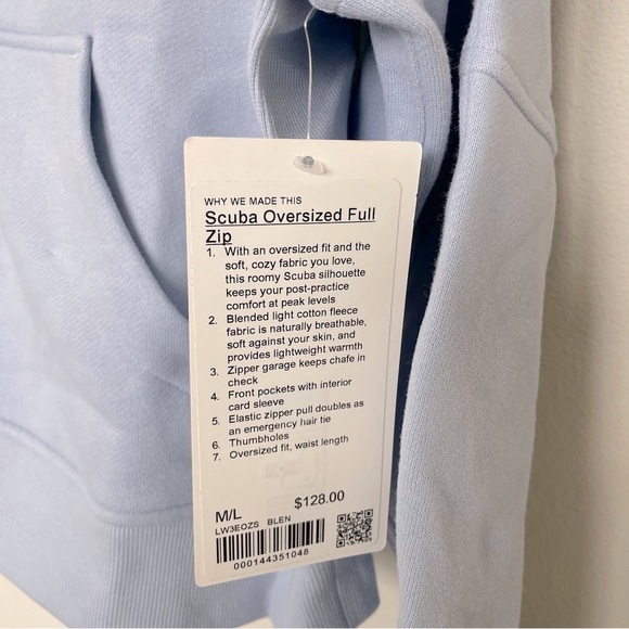 NWT Lululemon Scuba Oversized Full Zip Blue Linen Size M/L - Picture 6 of 12